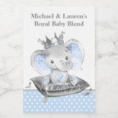 エレファントプリンスベビーシャワーミニワインラベル ワインラベル (シングルラベル)