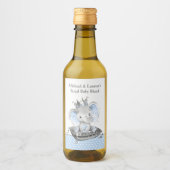 エレファントプリンスベビーシャワーミニワインラベル ワインラベル (正面)