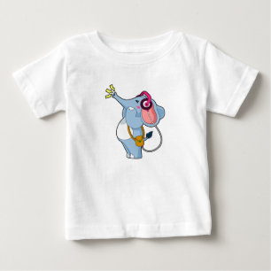 エレファントヘッドフォン音楽 ベビーTシャツ