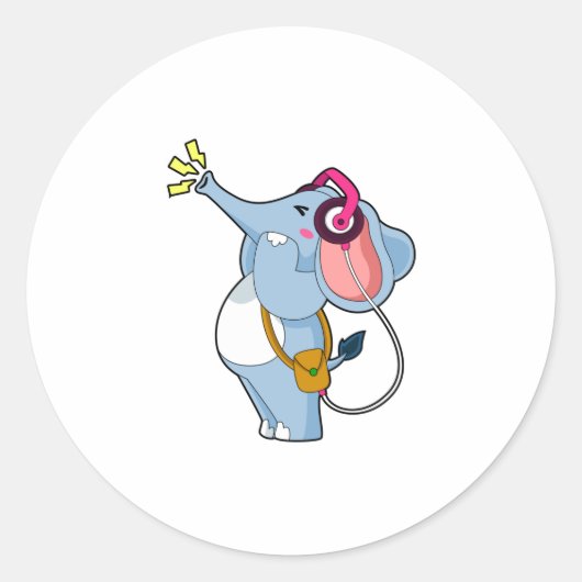 エレファントヘッドフォン音楽 ラウンドシール (正面)