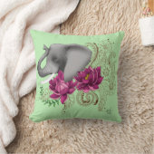 エレファントヘンナロータスフラワーズ クッション (ブランケット)