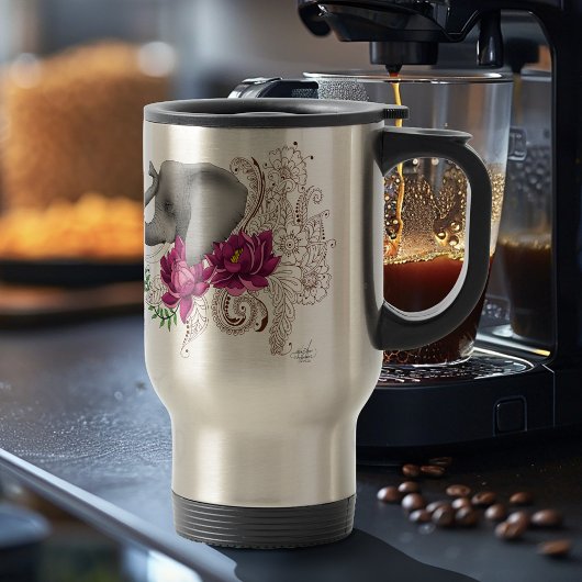 エレファントヘンナロータス花 トラベルマグ
