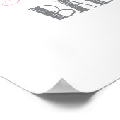 エレファントベイビーシャワーピンクとグレーのウェルカムサイン ポスター (角)