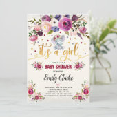 エレファントベイビーシャワー招待状 ボホベイビーシャワー 招待状 (スタンド正面)