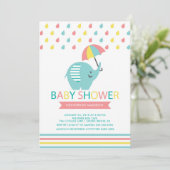 エレファントベカラフルビーシャワー招待状 招待状 (スタンド正面)