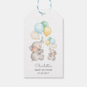 エレファントベビーお洒落シャワーパステルメッセージカード ギフトタグ (裏面)