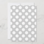 エレファントベビーガールかわいい水玉模様グレーベビーシャワー 招待状 (裏面)