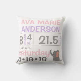 エレファントベビーガールアナウンス装飾用クッション クッション