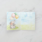 エレファントベビーガールシャワーサンキューカード サンキューカード (内部)