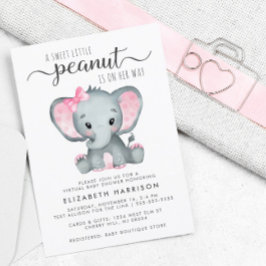 エレファントベビーガール仮想シャワー予算招待状