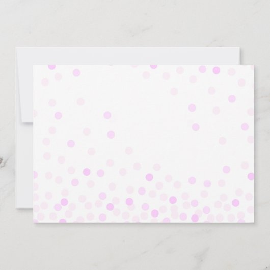 エレファントベビーガール赤面ピンク紙吹雪ジャングルキュート 招待状 (裏面)