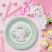 エレファントベビーグリーン ペーパープレート (パーティー)