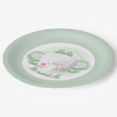 エレファントベビーグリーン ペーパープレート (アングル)