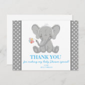 エレファントベビーシャワーありがとうございますお知らせ水玉模様 ポストカード (正面/裏面)
