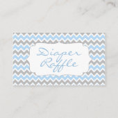 エレファントベビーシャワーおむつラッフルチケットブルー エンクロージャーカード (裏面)