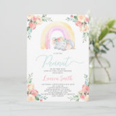 エレファントベビーシャワーガール招待状 招待状 (スタンド正面)