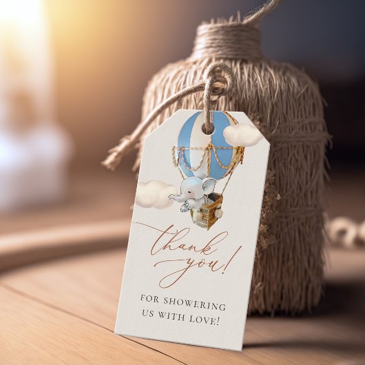 エレファントベビーシャワーギフトラベル ギフトタグ