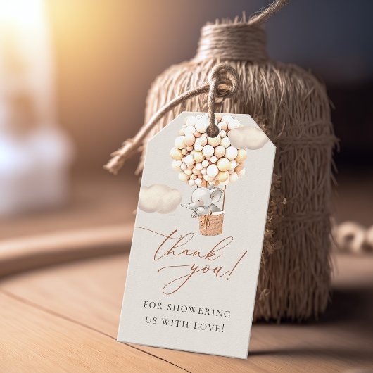 エレファントベビーシャワーギフトラベル ギフトタグ