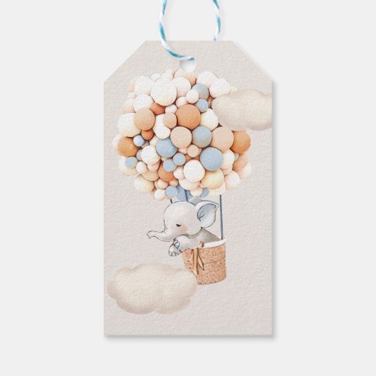 エレファントベビーシャワーギフトラベル ギフトタグ (裏面)