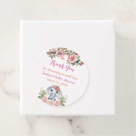 エレファントベビーシャワーギフトラベル フェイバータグ (インサイチュ)