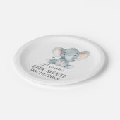 エレファントベビーシャワーグレー紙プレート ペーパープレート (アングル)