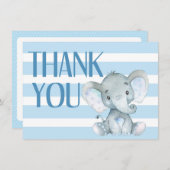 エレファントベビーシャワーサンキューカード サンキューカード (正面/裏面)