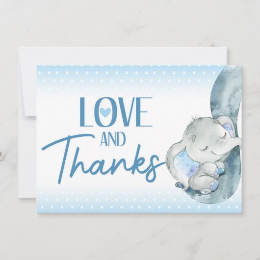 エレファントベビーシャワーサンキューカード サンキューカード (正面)