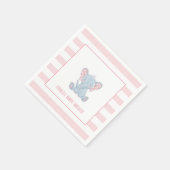 エレファントベビーシャワーナプキン – 女の子 – カスタム スタンダードカクテルナプキン (角)