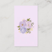 エレファントベビーシャワーパープルフローラおむつラッフル エンクロージャーカード (裏面)