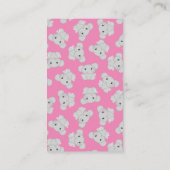 エレファントベビーシャワーピンクサファリガール エンクロージャーカード (裏面)