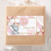 エレファントベビーシャワーピンク差出人住所ラベル ラベル (インサイチュ)