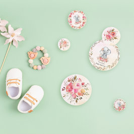 エレファントベビーシャワーボホシックなコーラルウォーターの色 コンフェッティ