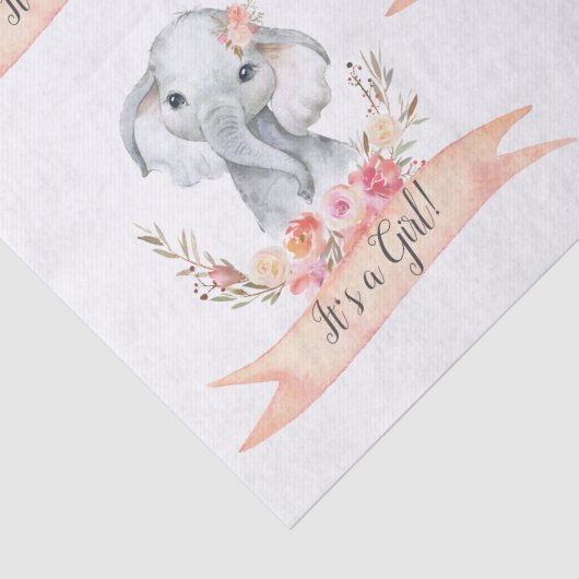 エレファントベビーシャワーボホシックなコーラルウォーターの色 薄葉紙 (詳細)