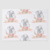 エレファントベビーシャワーボホシックなコーラルウォーターの色 薄葉紙 (正面)