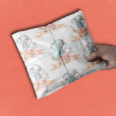 エレファントベビーシャワーボホシックなコーラルウォーターの色 薄葉紙