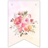 エレファントベビーシャワーボホシックコーラルウェルカム バンティングフラッグ (第1の旗)