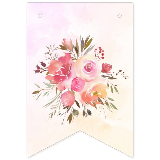 エレファントベビーシャワーボホシックコーラルウェルカム バンティングフラッグ (第1の旗)