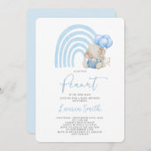 エレファントベビーシャワーボーイ招待状 招待状 (正面/裏面)