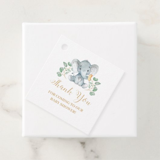 エレファントベビーシャワーメッセージカード フェイバータグ (インサイチュ)