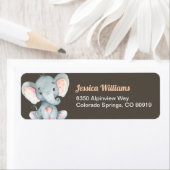 エレファントベビーシャワー差出人住所ラベル ラベル (インサイチュ)