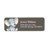 エレファントベビーシャワー差出人住所ラベル ラベル (正面)