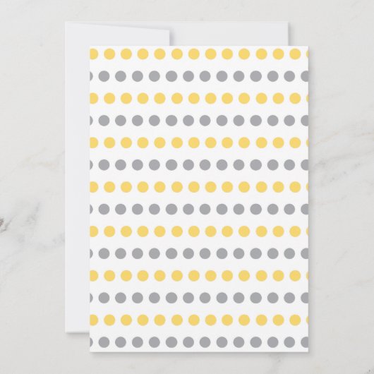 エレファントベビーシャワー招待状イエローアンドグレー 招待状 (裏面)