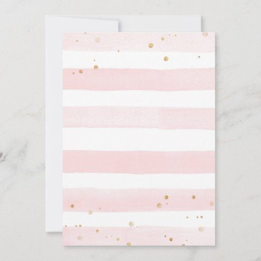 エレファントベビーシャワー招待状ガールサファリピンク 招待状 (裏面)