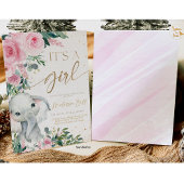 エレファントベビーシャワー招待状ガールサファリ 招待状