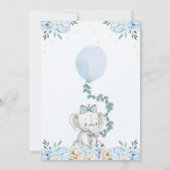 エレファントベビーシャワー招待状バルーンブルーベビー 招待状 (裏面)