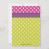 エレファントベビーシャワー招待状パープル水玉模様 招待状 (裏面)