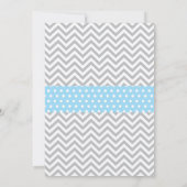 エレファントベビーシャワー招待状ブルー&グレー 招待状 (裏面)