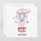 エレファントベビーシャワー招待状 シーズンカード (正面/裏面)