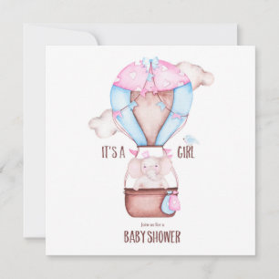 エレファントベビーシャワー招待状 シーズンカード