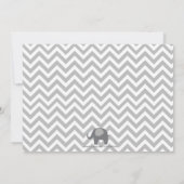 エレファントベビーシャワー招待状、ピンクの山形 招待状 (裏面)